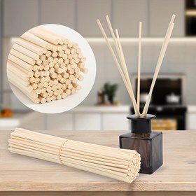 Resim 50 Adet Doğal Bambu Kamış Difüzör Çubukları - Uzun Süreli Esansiyel Yağ Aromaterapisi, Spa, Parfüm ve Ev Dekoru için İdeal, Oda Kokusu için Yüksek Kaliteli Kokusuz Ahşap Çubuklar, Aromaterapi Difüzörü 