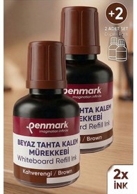 Resim Kahverengi Yazı Tahta Kalemi Mürekkebi 30 Ml 2 Adet Penmark Tahta Kalemi Mürekkepi Kolay Silinebilir Doldurulabilir 