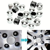 Resim 20 Adet 17 19 21mm Anti-Rust Chrome Glossy ABS Otomatik Trim Lastik Tekerlek Somun Vidası Koruma Kapakları Kapak Evrensel Araba Aksesuarları 