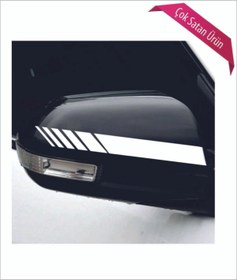 Resim Genel Markalar Oto Ayna Şerit özel yeni kaliteli Kaliteli Sticker Beyaz 2 Li 20*2,5 Cm 