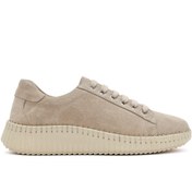 Resim Derimod Kadın Bej Bağcıklı Kalın Tabanlı Süet Deri Sneaker 24WFD501010 