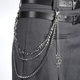 Resim 1 adet Kadın Y2K Yıldız Kolye Zincir Kemer - Moda Metal Bel Aksesuarı, Günlük Sokak Giyim, Kolej Stili ve Her Gün Kıyafetleri için Dekoratif Kemer | Y2K Modası | Metal Bağlantı Zinciri 