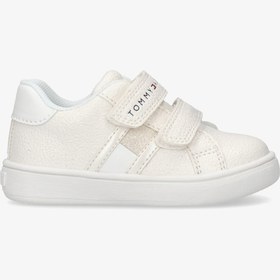 Resim Tommy Hilfiger Flag Velcro Bebek Bej Spor Ayakkabı 