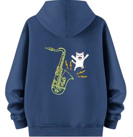 Resim Saksafon Kedo - Regular Hoodie - Royal Mavı / M 