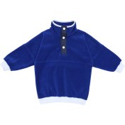 Resim Berselüx Gökyüzü- Balıkçı Yaka Çıtçıtlı Kız-Erkek Çocuk Unisex Polar Sweatshirt. Sax Mavi, Beyaz. 1-8 Yaş 