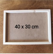 Resim 40x30cm Ham Ahşap Çerçeveli Pano Camsız - Arkalığı Sabit 