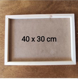 Resim 40x30cm Ham Ahşap Çerçeveli Pano Camsız - Arkalığı Sabit 