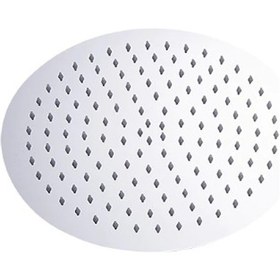 Resim T-May Banyo Sardes Oval Ince Tepe Duş Seti Başlığı 30X30 Paslanma Krom 