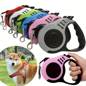 Resim 1 Adet/3 Adet Köpek ve Kedi Otomatik Geri Çekilebilir Tasma, Sağlam Çift Anahtarlı Tasarım - Dış Mekan Aktiviteleri İçin, Düğüm Oluşturmaz, Rahat Tutuşlu Traktör Şeklinde Evcil Hayvan Kayışı 