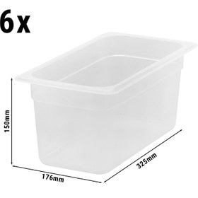 Resim Polipropilen GN Küvet 1/3 - Yarı Saydam - Yükseklik: 150 mm | CAMBRO - (6 adet) 