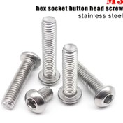 Resim 50 adet M3 ISO7380 Allen Başlı Cıvata - Altıgen Yuvalı Başlı Düğme Vidası, 304 A2-70 Paslanmaz Çelik, Düz Renk, Altıgen Yuva Tipi, Bağlantı / DIY Projeleri / Profesyonel Kullanım için, Dayanıklı & Güvenilir 