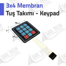 Resim Sailteknoloji 3x4 Membran Tuş Takımı - Keypad 