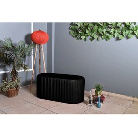 Resim Velluto Lungo Puf-siyah 90 Cm Kapitoneli Uzun&oval Puf&bench&koltuk&pofuduk Makyaj Puff 