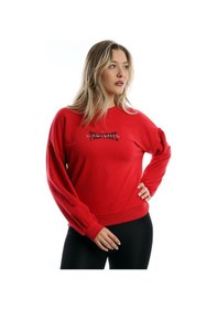 Resim Kadın Ön Arka Polo State Baskılı 3 İplik Sweat Kırmızı 