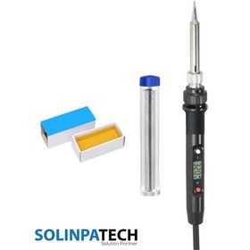 Resim 80W LCD Dijital Kalem Havya Lehim ve Pasta Dahil – Profesyonel Lehimleme Seti 