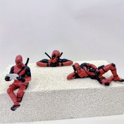 Resim 1 adet/3 adet Marvel Avengers Deadpool Modelleri, Deadpool Oturan Duruşu ve Yatan Duruşu, Araba Dekorasyonu 