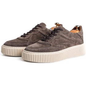 Resim Tetri Pgup Model Hakiki Deri El Yapımı Erkek Vizon Süet Sneaker Ayakkabı 