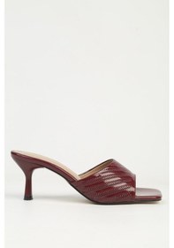 Resim Pierre Cardin Kadın Bordo Rugan Kadın Topuklu Terlik Pc-55762 Bordo 