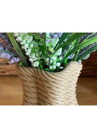 Resim Opencart Dört Köşe Sarmal Halat Vazo Sadece Plastik Aparattır 