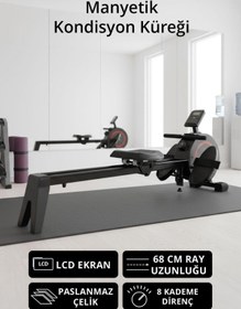 Resim T-231 Manyetik Kondisyon Küreği / Paslanmaz Çelik / 8 Kademeli Direnç Ayarı / 68 cm Ray Uzunluğu 