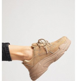 Resim Yüksek Taban Bağcıklı Kadın Vizon Spor Ayakkabı Bls-q-1 Vizon 