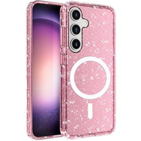 Resim Apsuwa Samsung Galaxy Uyumlu S25 Plus Kılıf Allstar Simli Wireless Şarj Özellikli + Ekran Koruyucu 