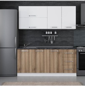 Resim Minar 180 Cm Mutfak Dolabı Beyaz Dore 180-d2 