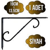 Resim Raf Altı Ferforje Demir Tutucu L Raf Demiri Duvar Sabitleyici Metal Siyah 1 Adet 19cm X 13.5cm Siyah 