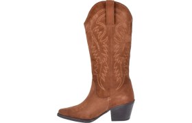 Resim Pullman Hakiki Deri İşlemeli Western Kadın Çizme PLM-011 TABA SÜET 