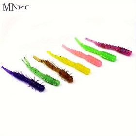Resim 14 adet/15 adet Wobblers Balıkçılık Yemleri Larva Yumuşak Yemler 4.5 cm Swimbait Yapay Silikon Yumuşak Yem Balıkçılık 