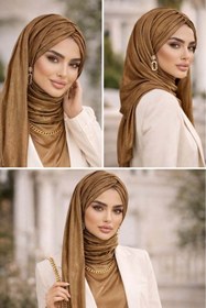 Resim Aişe tesettür Bakır Işıltılı Burgu Model Hazır Abiye Şal 