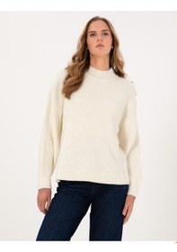 Resim Pierre Cardin Kadın Ekru Kazak /triko 50316342-vr019 Ekru 