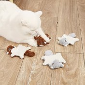 Resim 1 adet Dayanıklı Çiğneme Dirençli Peluş Uçan Sivri Köpek Etkileşimli Diş Çıkarma Oyuncak Sesli Kağıt Dağıtıcısı ile - Gri ve Beyaz Karikatür Tasarımı, Kediler ve Köpekler için Etkileşimli Oyun, Pil Gerektirmez, Kedi Oyuncak, Köpek Çiğneme Oyuncak, Sevimli Hayvan Tasarımı, Pil Gerektirmez 