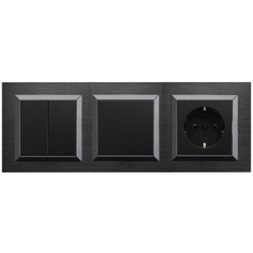 Resim Ovivo Quantum Siyah 3'lü Set Komütatör, Anahtar Ve Topraklı Priz 