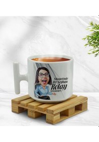 Resim Kişiye Özel Kolay Yetişmiyor Karikatürlü Nescafe Fincanı Kobitmeyencom33567 Bk Gift Renkli 
