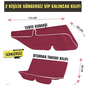 Resim Viphomeconcept Bahçe Salıncağı Minder Kılıfı 2 Kişilik (Süngersiz) Tenteli Bordo 