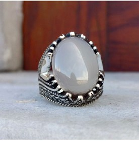 Resim Fkgümüş Yemen Akik Taşlı Erkek Yüzük 