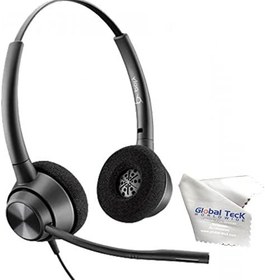 Resim Global Teck Worldwide Bundle USB Kulaklıklar Plantronics EncorePro 320, USB-A, Dizüstü Bilgisayar, PC, MAC, Gürültü Engelleme, Ses ve Sessiz Düğmeler için Mikrofonlu USB Kulaklık 