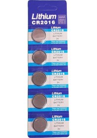 Resim CR2016 3V Lithium Düğme Pil 5'li 