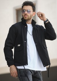 Resim Juan Slim Fit Su İtici Bağcık Detaylı Kapüşonlu Erkek Mevsimlik Mont Yağmurluk - SIYAH / XXL 