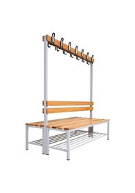 Resim Ayakkabılıklı 4 Ayaklı Çift Taraflı Bank, Kanca Şeritli Bank, 14 Kanca, 150x85x170 Cm, Spor Bankı 