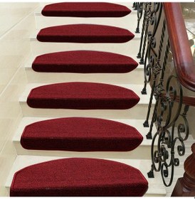 Resim Bordo Bukle Kendinden Yapışkanlı Merdiven Basamak Paspası/Halısı (402790608) 