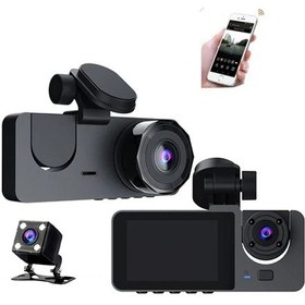 Resim Geeksen Kaydedici Kamera, 3 Kayıt, 3 Lens, Hd Gece Görüşü 1080p Wıfı İle 3 Kayıt Ön, İç Ve Arka Özellikli Araç Dvr'ı 