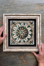 Resim Oscar Stone Decor Çerçeveli Tablo Taş Duvar Dekoru 30 X 30 Cm Eskitme Desenli Tasarım Mermer Cdd3030-224 