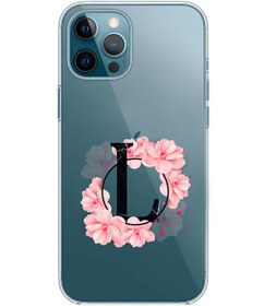 Resim mooodcase Iphone 12 Pro Max Pembe Çiçek Desen L Harfli Premium Şeffaf Telefon Kılıfı Transparan14 