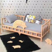 Resim MiniWood Montessori Yatak Yıldız Korumalıklı Çocuk Yatağı Premium 