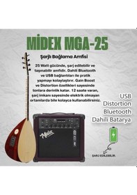 Resim Yonka B-341k-amp Amfili Kısa Sap Ardıç Ağacı Profesyonel Saz Bağlama Seti 