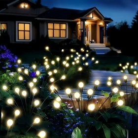 Resim Güneş Enerjili Ateşböceği Işıkları - 12/8 LED Dış Mekan Bahçe Dekoru, Su Geçirmez, Bahçe, Veranda, Yolu için Güneş Enerjili Sallanan Işıklar - Sıcak Sarı Işın, Rüzgar Duyarlı, Veranda Dekor Işıkları|Ateşböceği Etkisi Işıkları|Enerji Verimli Aydınlatma, Güneş Bahçe Işıkları 