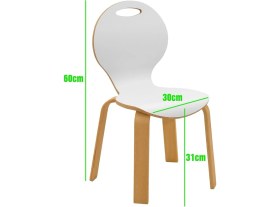 Resim Ens Kids Collection Pearl Beyaz Laminant Kaplama Ahşap Çocuk Sandalyesi (2-7 Yaş) 