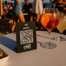 Resim QR Kod Menü Standı | Restoran, Kafe ve Otel Masaları İçin Karekod Çözümü - Siyah / 30 / 10x5 cm 